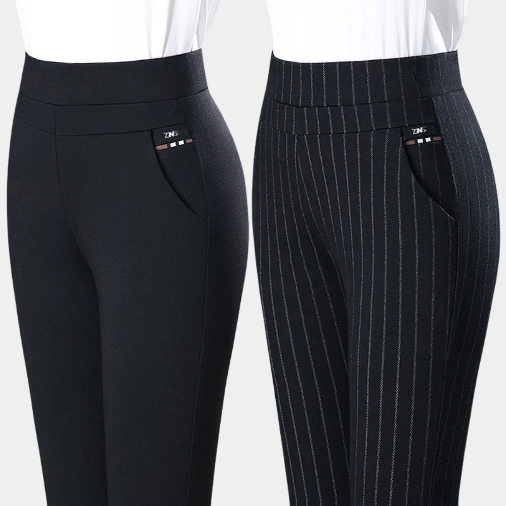 High Waist Black Stretch Pants for Women, Comfortable Versatile Office and Casual Wear, M-4XL - Image 2