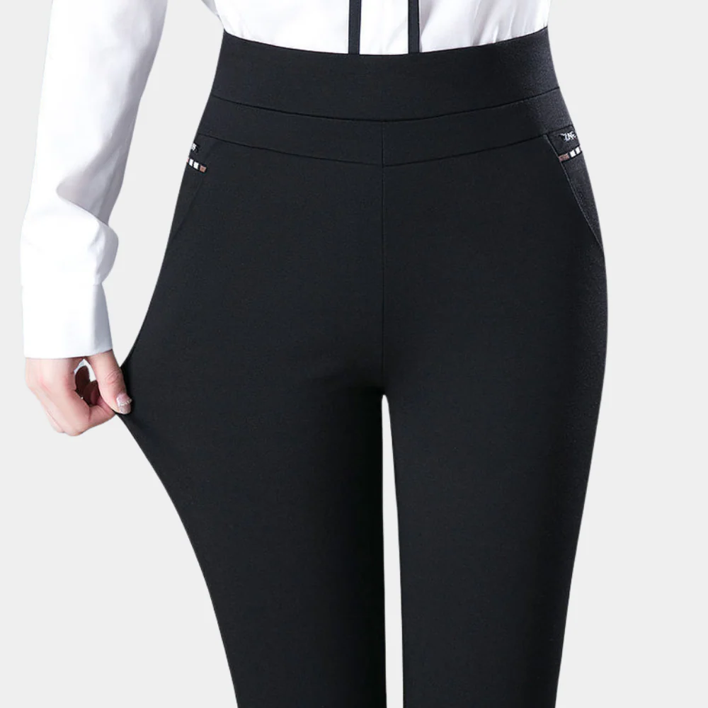High Waist Black Stretch Pants for Women, Comfortable Versatile Office and Casual Wear, M-4XL - Image 6