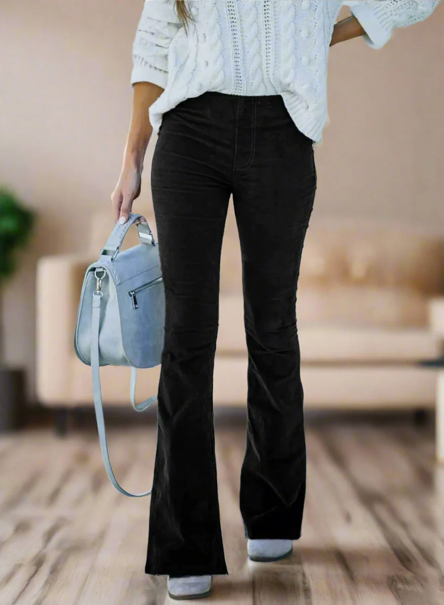 High Waist Flared Pants for Women, Elegant Versatile Trousers, Comfortable Fit, Fashionable Design for Casual and Formal Wear - Image 3