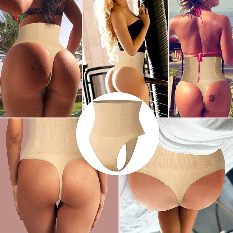 High Waist Tummy Control Thong Shapewear with Butt Lifter and Steel Bones for a Smooth Silhouette - Image 5
