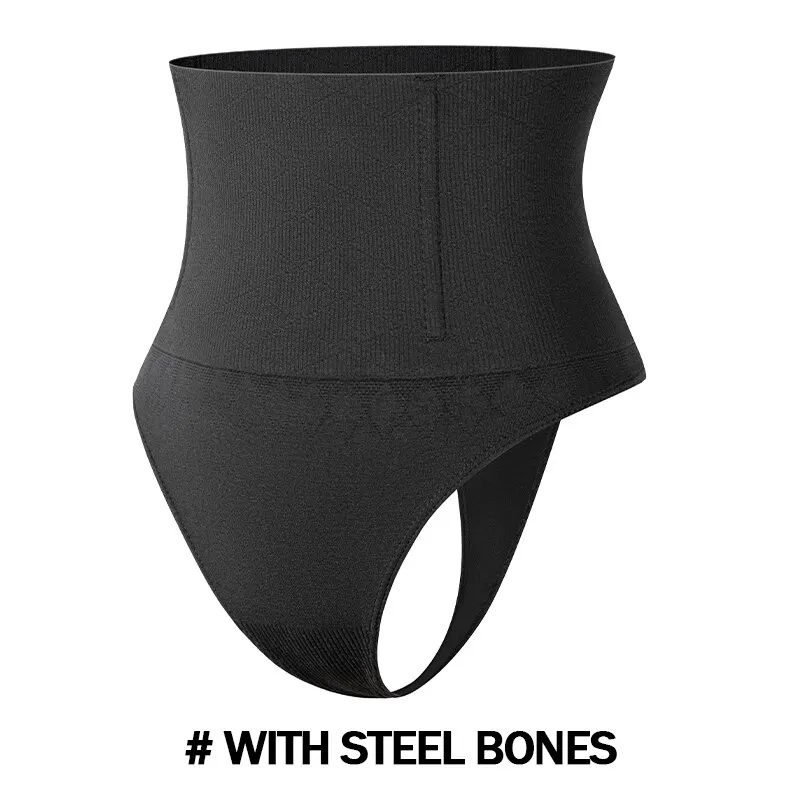 High Waist Tummy Control Thong Shapewear with Butt Lifter and Steel Bones for a Smooth Silhouette - Image 7