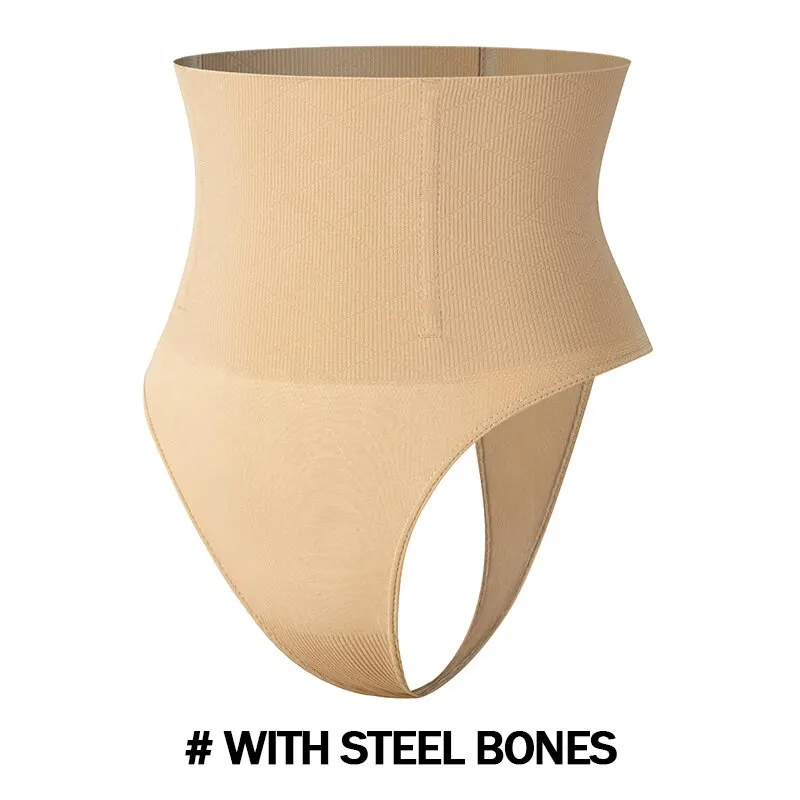 High Waist Tummy Control Thong Shapewear with Butt Lifter and Steel Bones for a Smooth Silhouette - Image 8