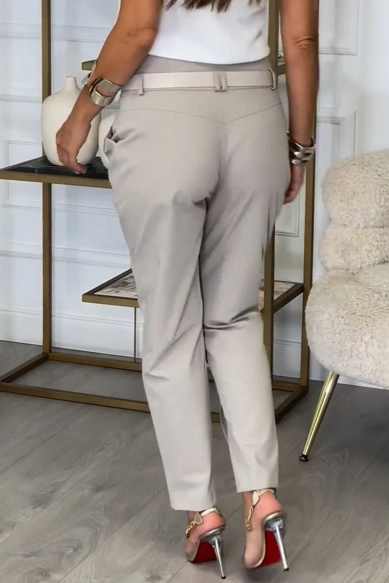 High Waisted Casual Pants for Women with Ruffle Details, Comfortable Everyday Trousers, Chic and Versatile Style - Image 3