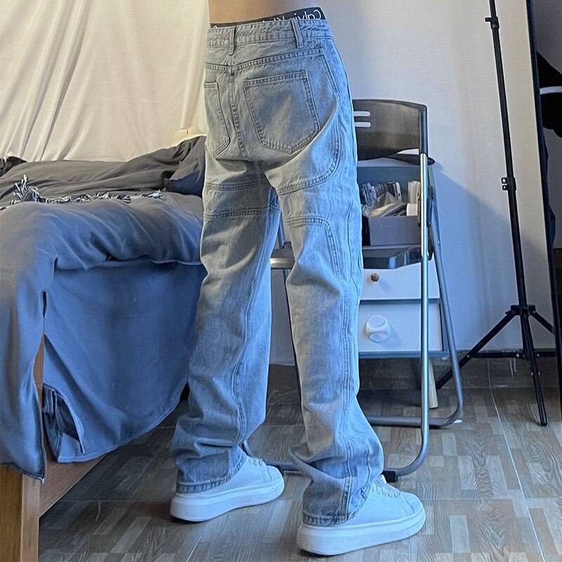 High-Waisted Stacked Women's Jeans, Trendy Relaxed Fit Denim, Comfortable 100% Cotton - Image 4