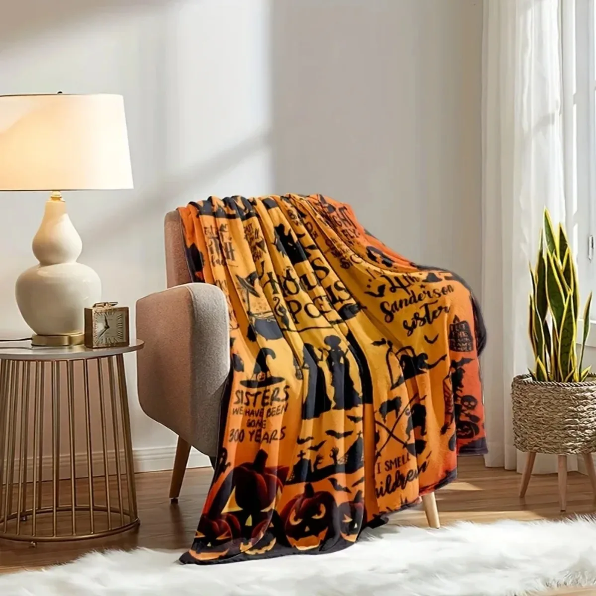 Hocus Pocus Flannel Throw Blanket Halloween 2025 Cozy - Image 4