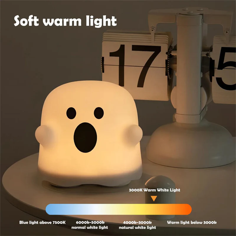 Silicone Night Light Touch Lamp Bedside Cute Halloween - Image 3