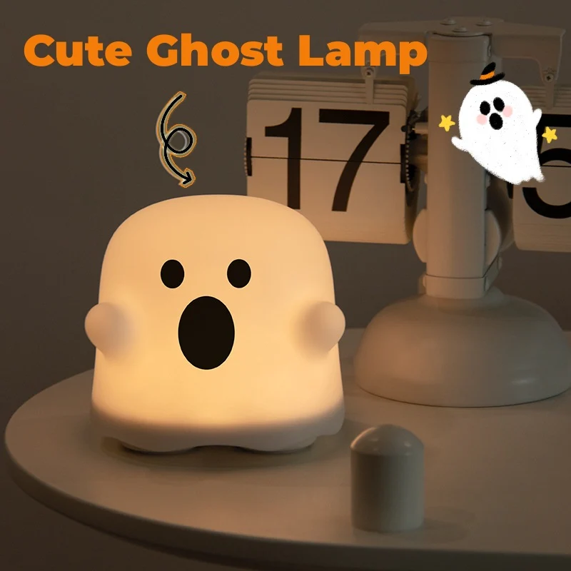 Silicone Night Light Touch Lamp Bedside Cute Halloween - Image 8