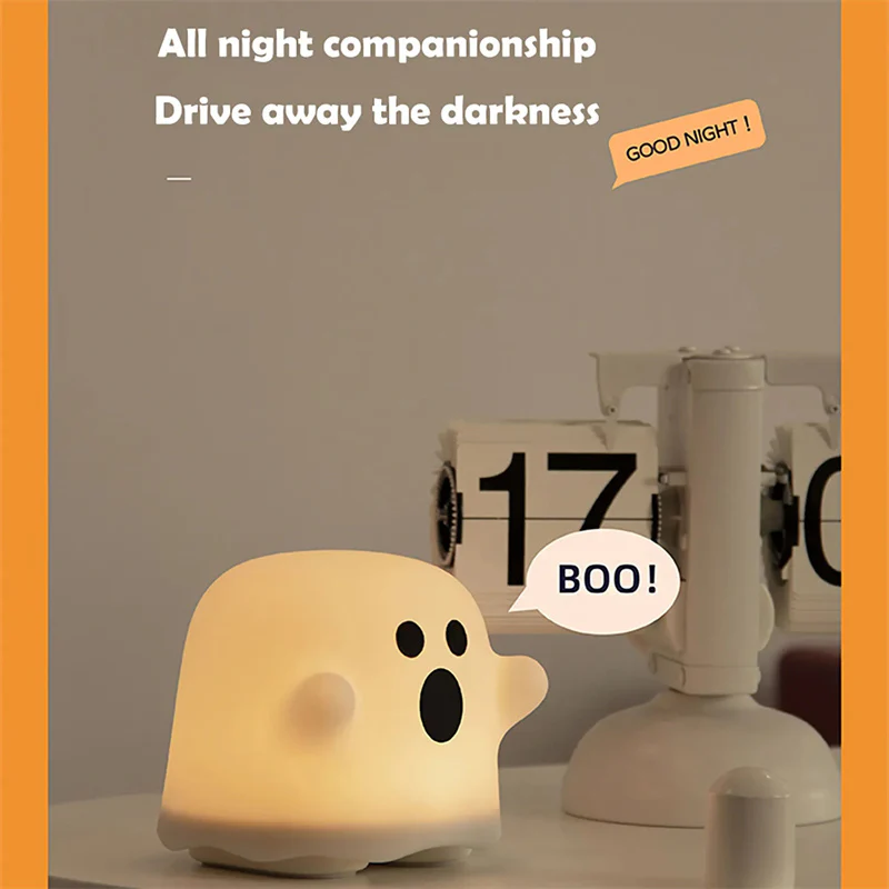 Silicone Night Light Touch Lamp Bedside Cute Halloween - Image 9