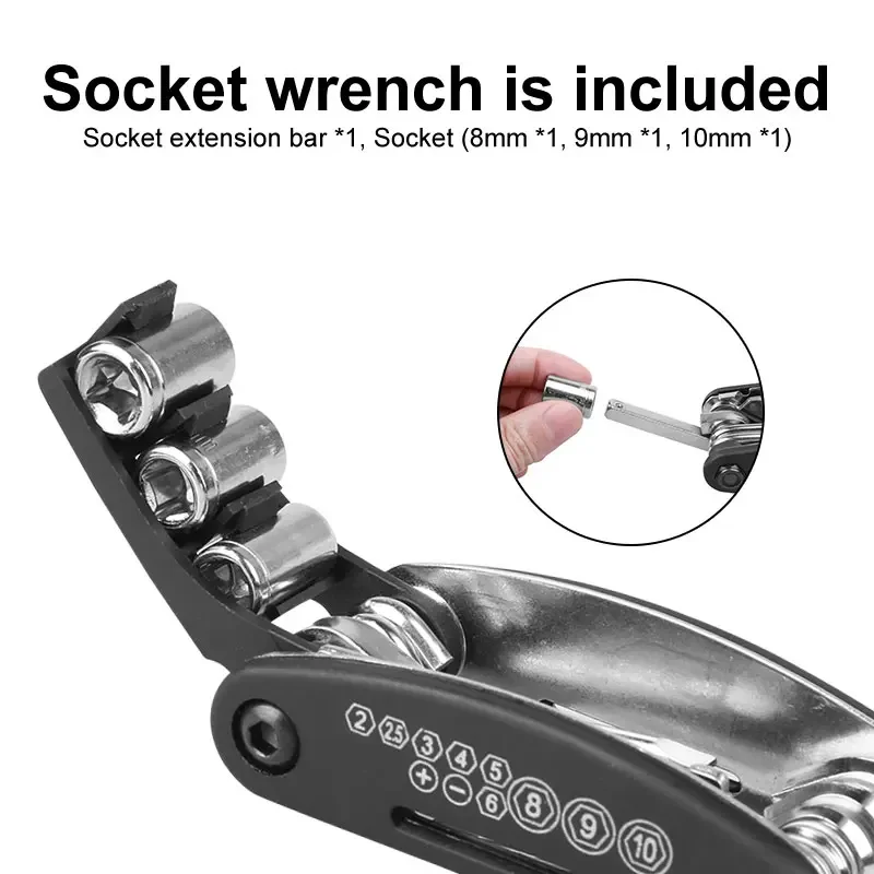 Home Tools Bicycle Repair Multi Tool Kit with Screwdriver, Tire Levers & Wrenches - Image 4