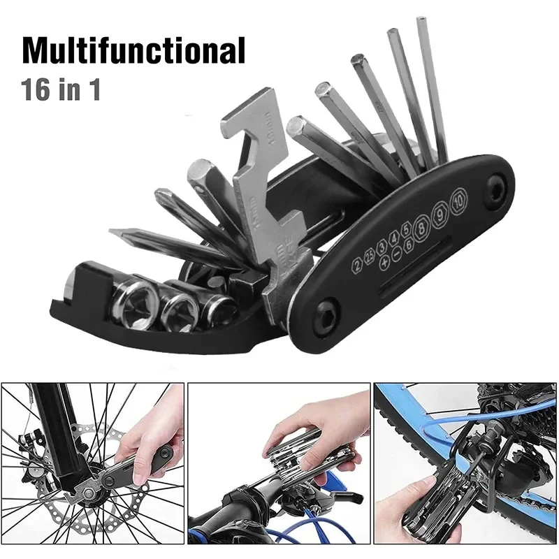 Home Tools Bicycle Repair Multi Tool Kit with Screwdriver, Tire Levers & Wrenches - Image 5