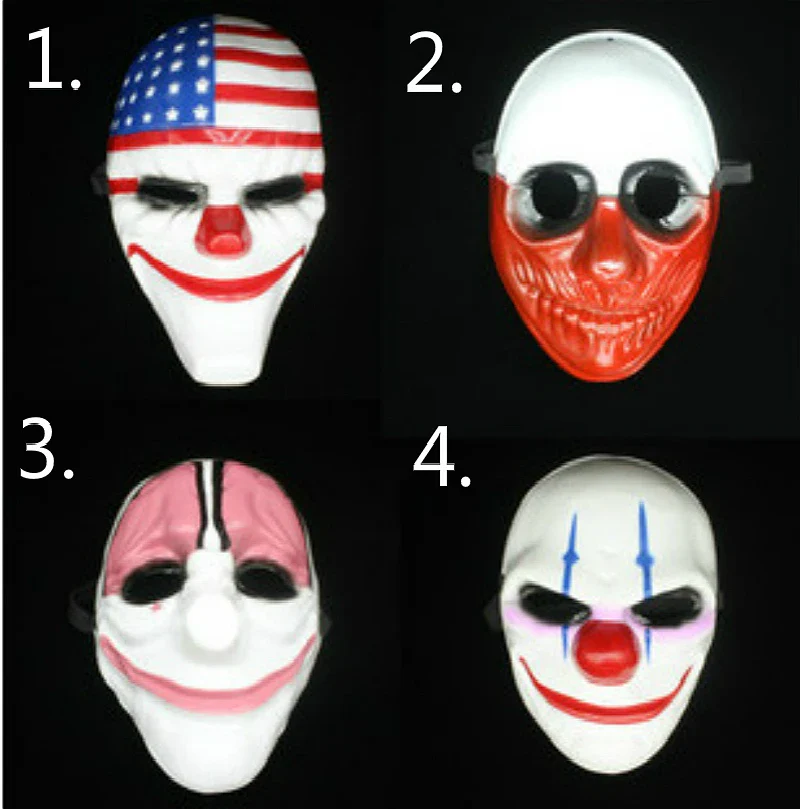 Halloween Mask Payday 2 Clown Full Face PVC Cosplay
