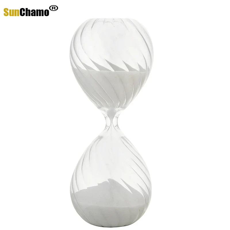 Hourglass Timer 30-Minute Moire Ripple Glass Hourglass Decor Fall 2025 Coffee Shop Centerpiece And Functional Timer Gift - Image 5