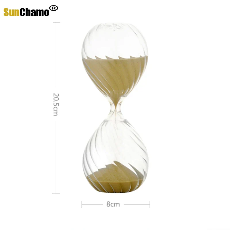 Hourglass Timer 30-Minute Moire Ripple Glass Hourglass Decor Fall 2025 Coffee Shop Centerpiece And Functional Timer Gift - Image 6