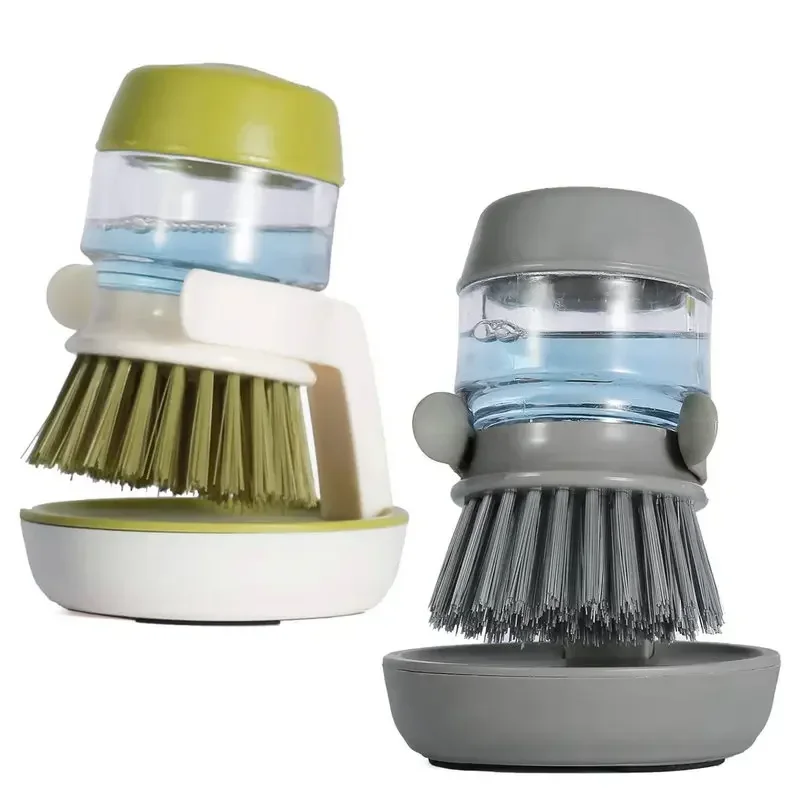 Household Cleaning Brush with Soap Dispenser and Holder - Essential Kitchen Tool - Image 5