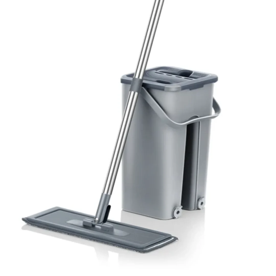 Household Cleaning Hand-Free Flat Floor Mop & Bucket Set with Washable Microfiber 4x Pads - Image 10