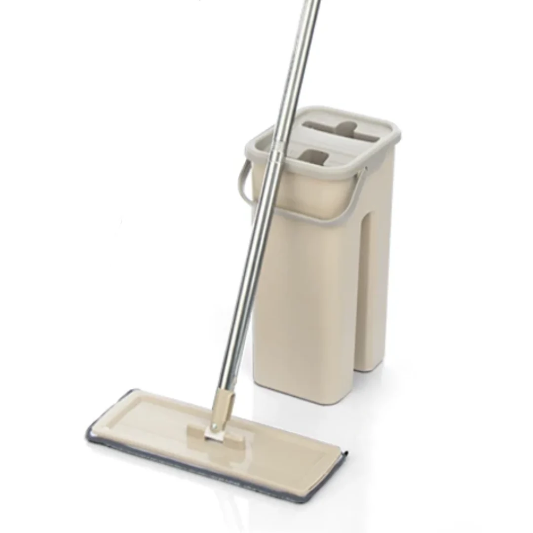 Household Cleaning Hand-Free Flat Floor Mop & Bucket Set with Washable Microfiber 4x Pads - Image 12