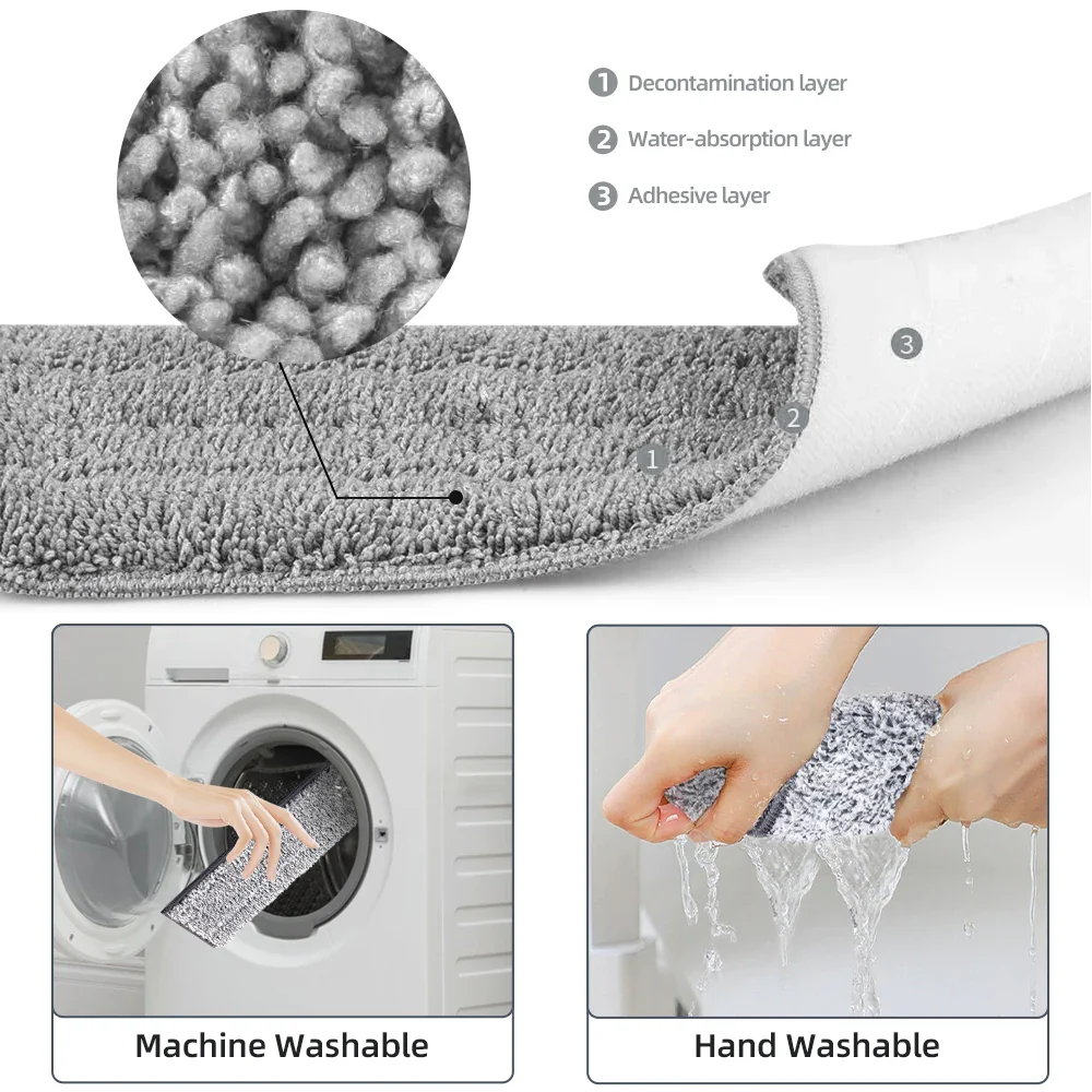 Household Cleaning Hand-Free Flat Floor Mop & Bucket Set with Washable Microfiber 4x Pads - Image 6