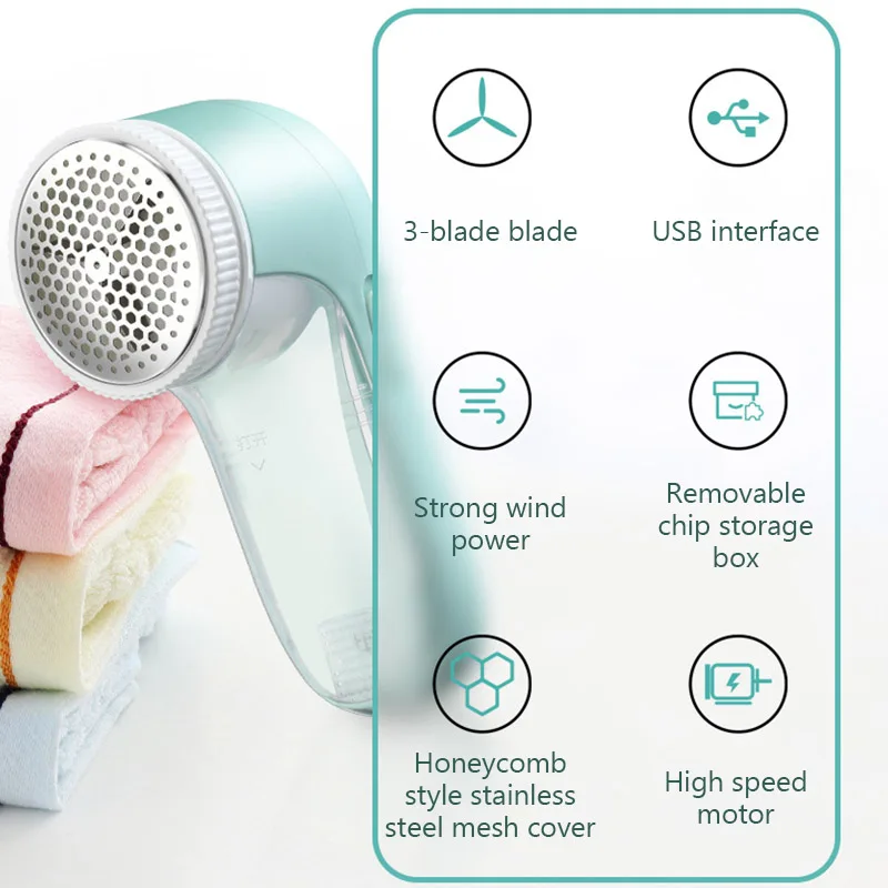Household Clothes Electric Lint Remover USB Fabric Shaver Trimmer for Clothing Fluff Pellets - Image 7