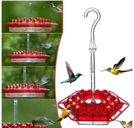 Hummingbird Feeder Ant Proof Outdoor Hanging Perch Hex - Image 5