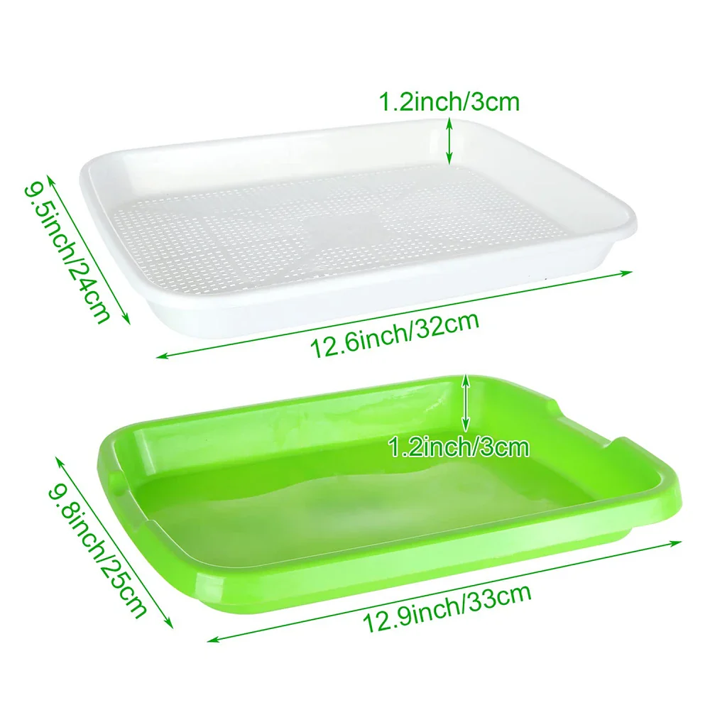 Hydroponic Microgreens Sprouter Tray - Double Layer Garden Tool for Home Nursery - Image 6