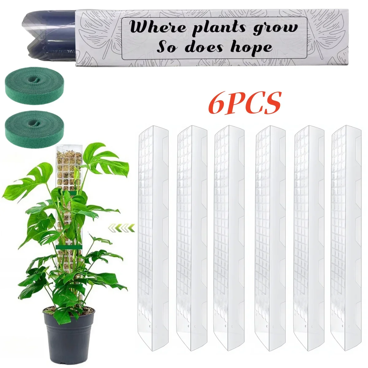 Indoor Moss Pole Garden Tools - 24-inch Plastic Plant Stand for Climbing Plants Support - Image 9