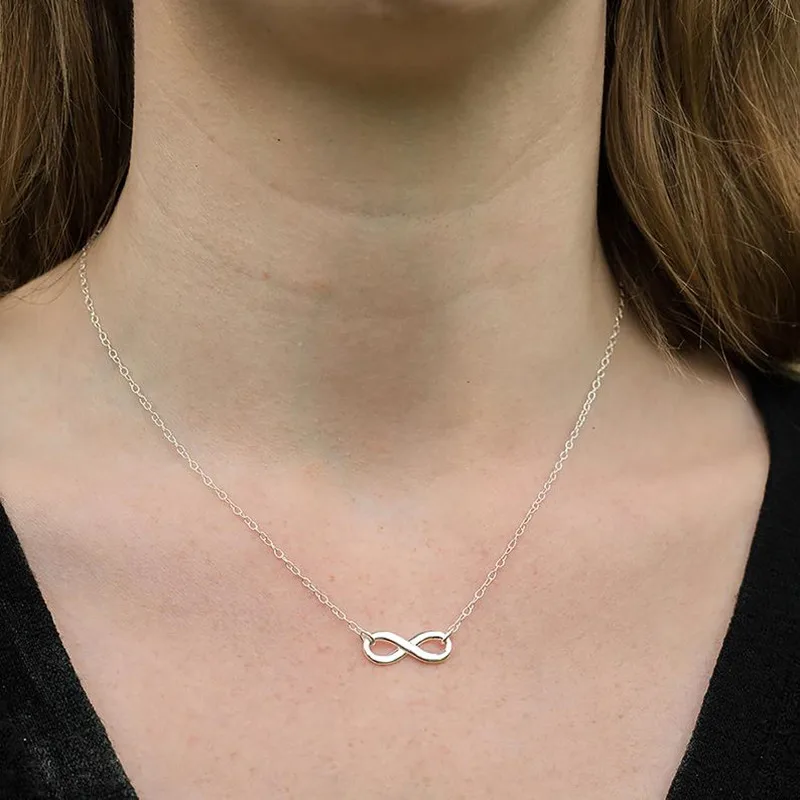 Infinity Pendant Choker Necklace – Stainless Steel Mom Gift for Mother's Day Bohemia Charm Infinity Pendants - Image 3