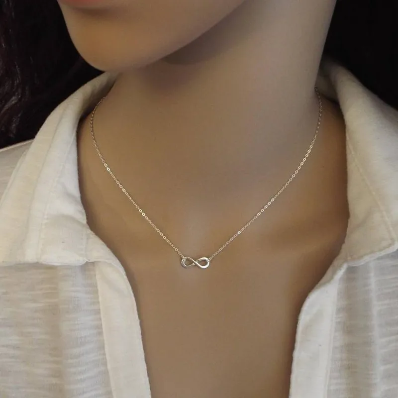 Infinity Pendant Choker Necklace – Stainless Steel Mom Gift for Mother's Day Bohemia Charm Infinity Pendants - Image 4