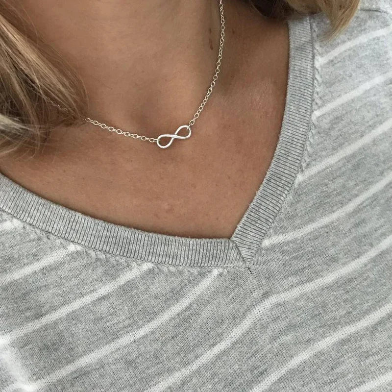 Infinity Pendant Choker Necklace – Stainless Steel Mom Gift for Mother's Day Bohemia Charm Infinity Pendants - Image 9