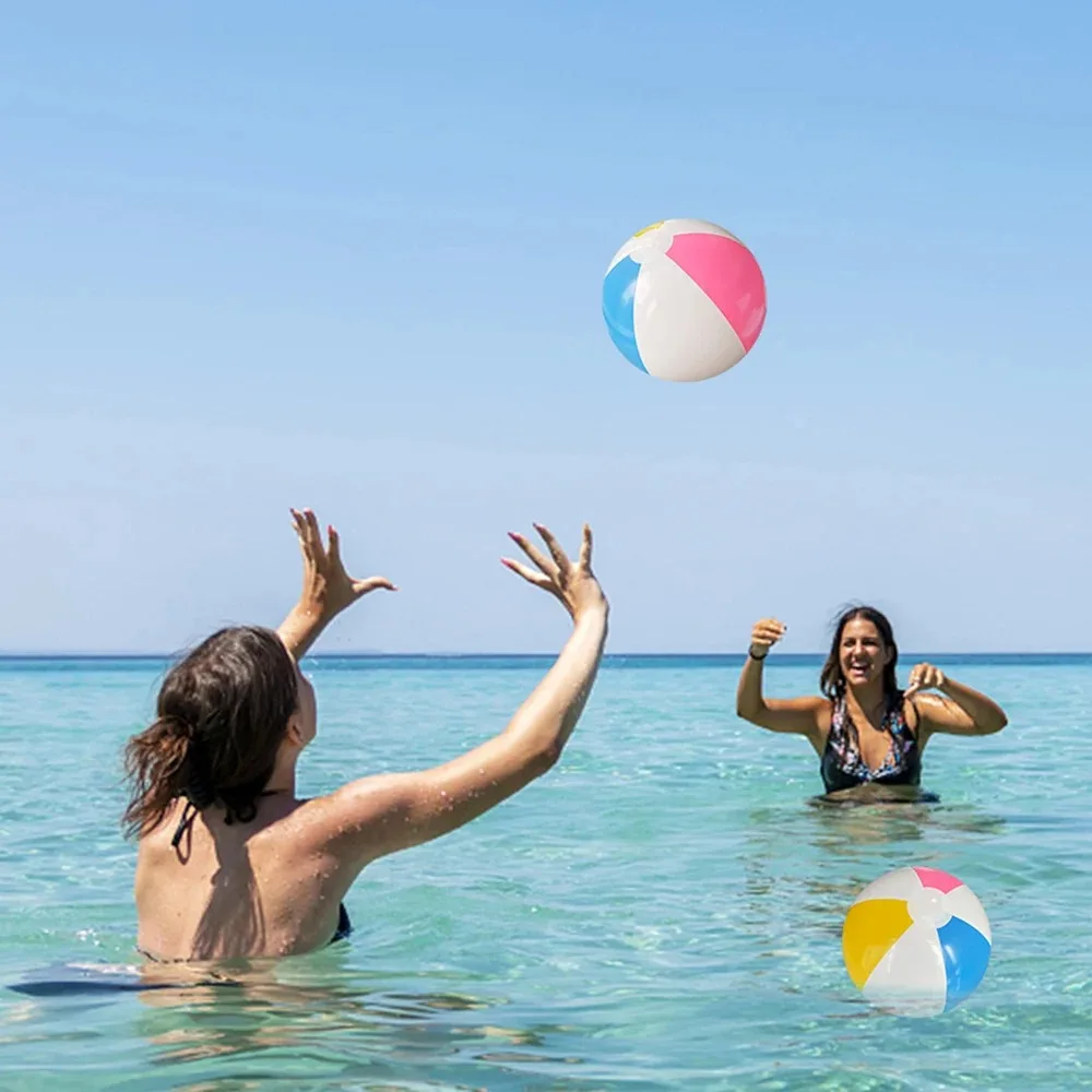 Inflatable Beach Ball 12/16 Rainbow Design for Summer Pool Parties, Water Games, and Outdoor Fun - Image 4