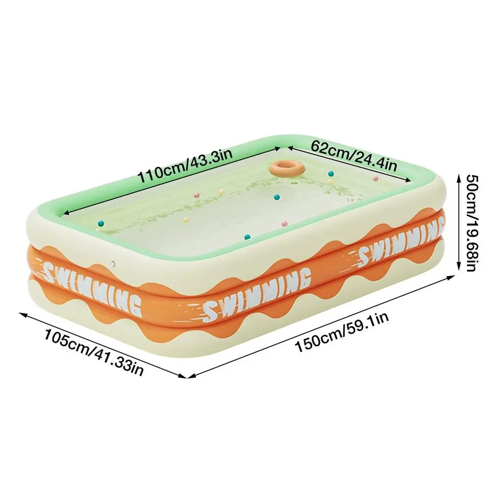 Inflatable Family Swimming Pool with Thickened Bubble Bottom for Kids and Adults, Easy Setup Indoor/Outdoor Fun - Image 6