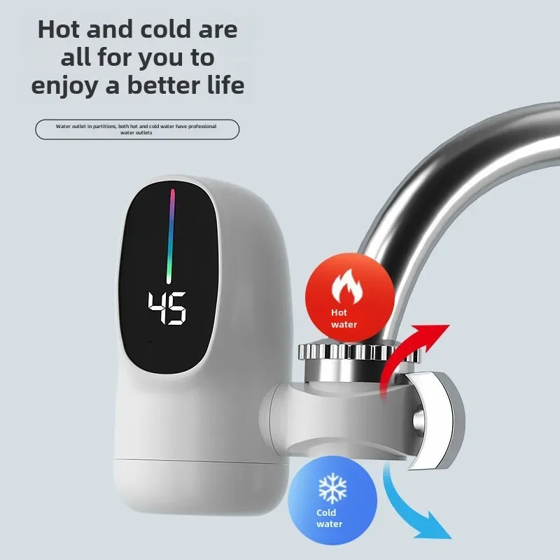 Instant Hot Water Faucet 3000W Tankless Kitchen Tap With LED Temperature Display, Space Saving Smart Home 2025
