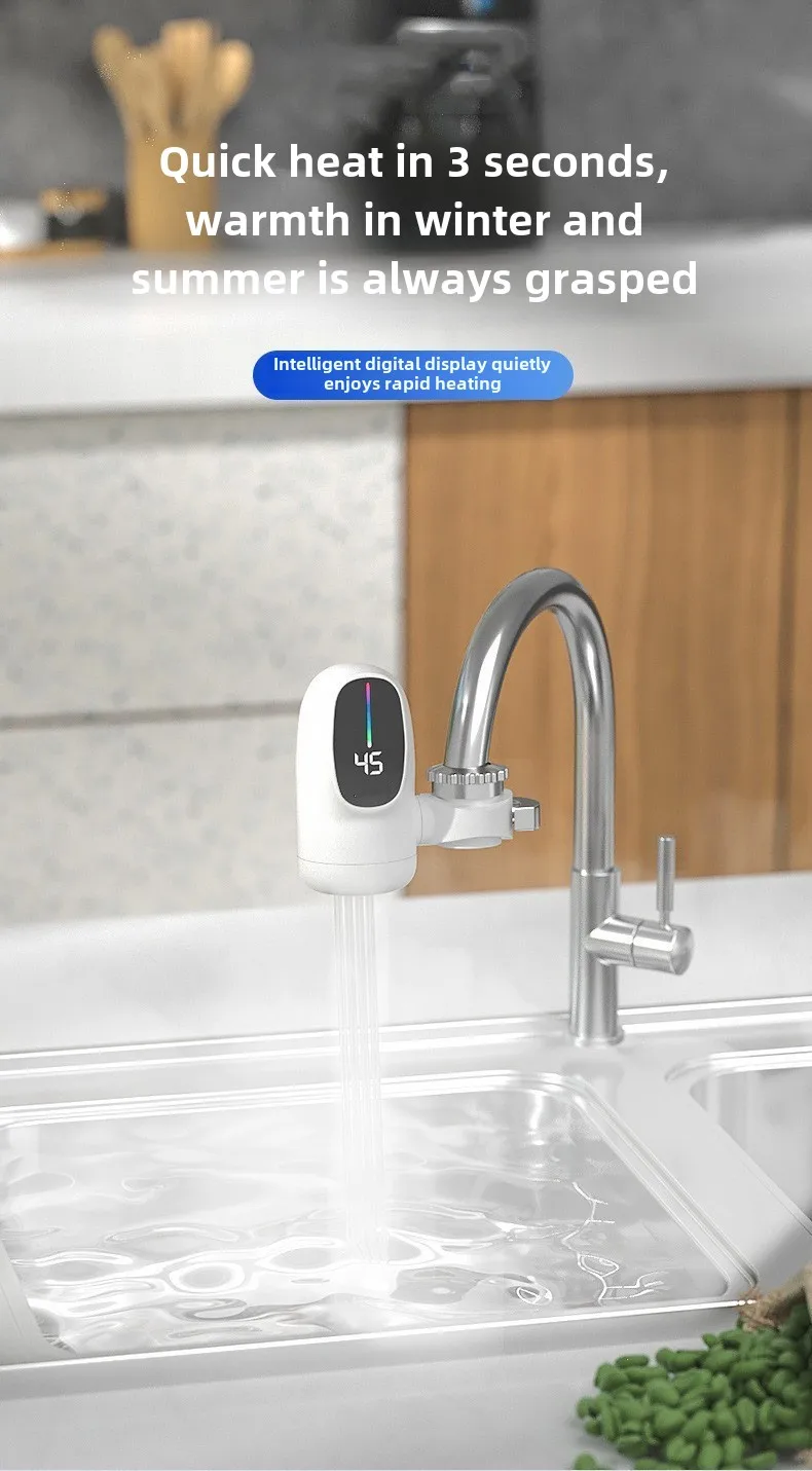 Instant Hot Water Faucet 3000W Tankless Kitchen Tap With LED Temperature Display, Space Saving Smart Home 2025 - Image 5