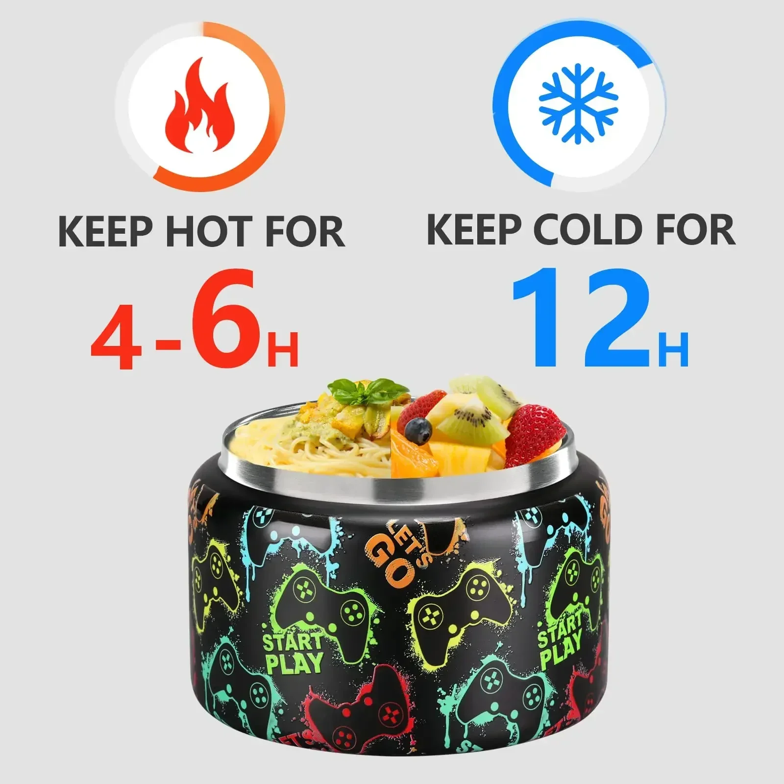 Insulated Food Jar 8 Oz Kids Stainless Steel Vacuum Thermos Back To School 2025 Leakproof BPA Free - Image 5