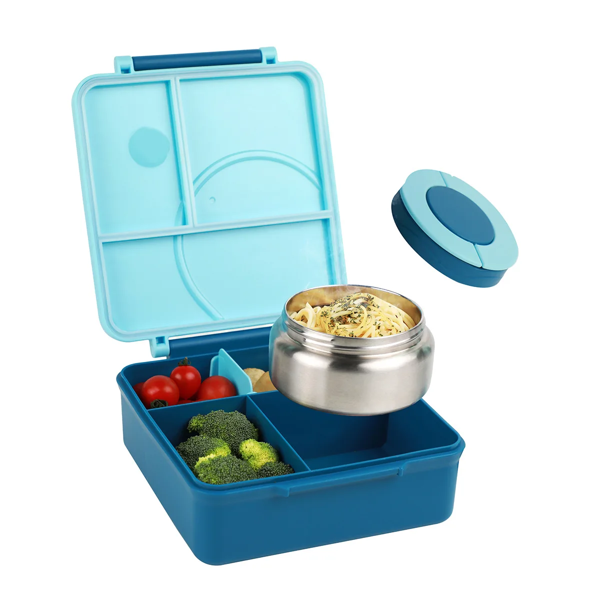 Insulated Lunch Box Four Grid With Thermal Soup Container Bento Style Back To School Fall 2025 Keeps Food Warm