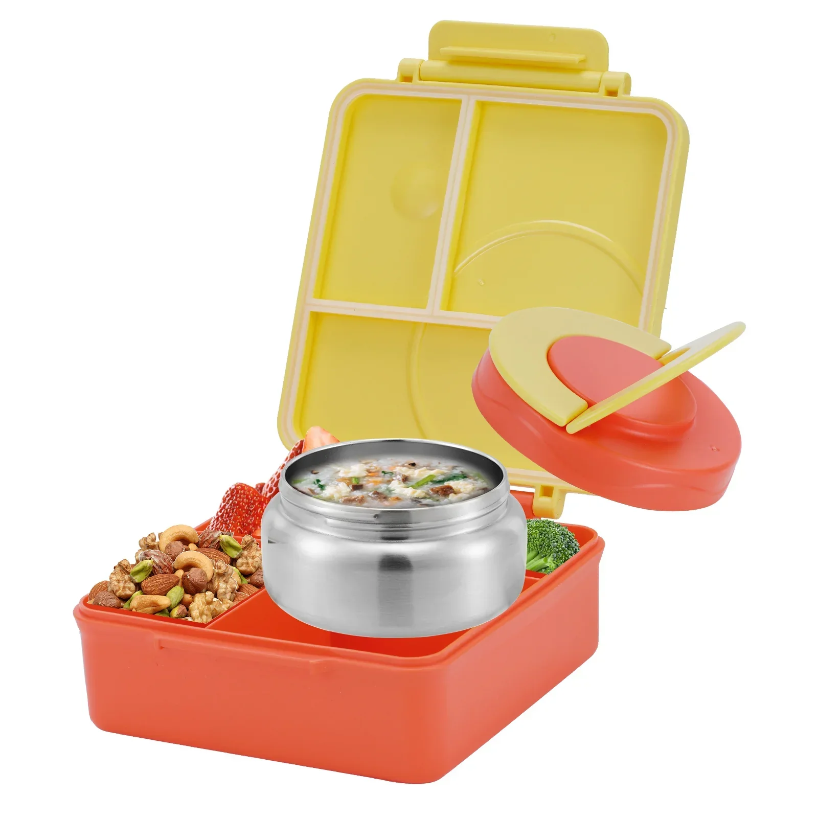 Insulated Lunch Box Four Grid With Thermal Soup Container Bento Style Back To School Fall 2025 Keeps Food Warm - Image 10