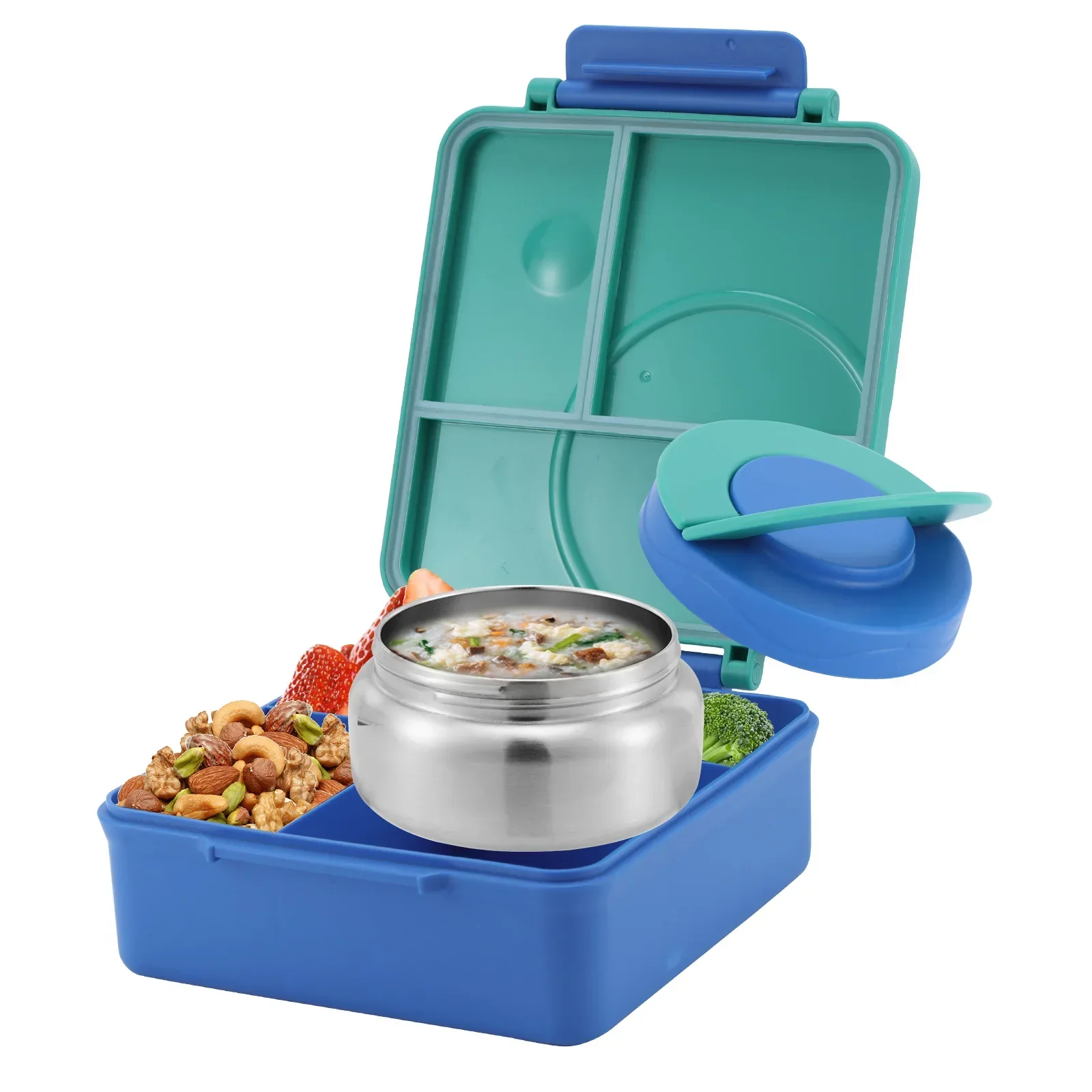 Insulated Lunch Box Four Grid With Thermal Soup Container Bento Style Back To School Fall 2025 Keeps Food Warm - Image 9