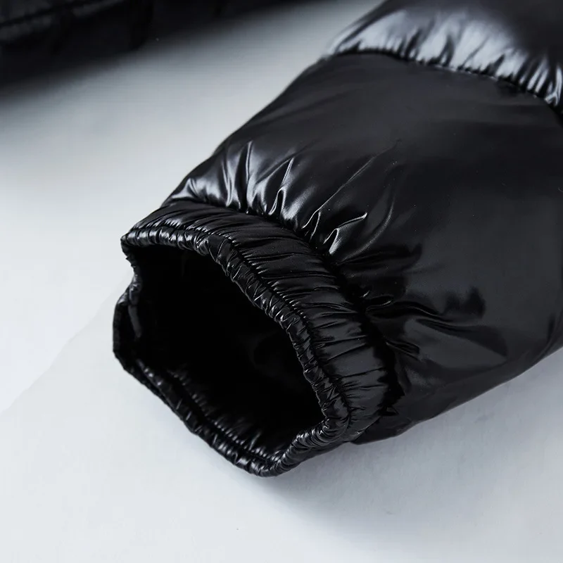 Insulated Men's Puffer Jacket – Detachable Hood, Glossy Shell - Image 4