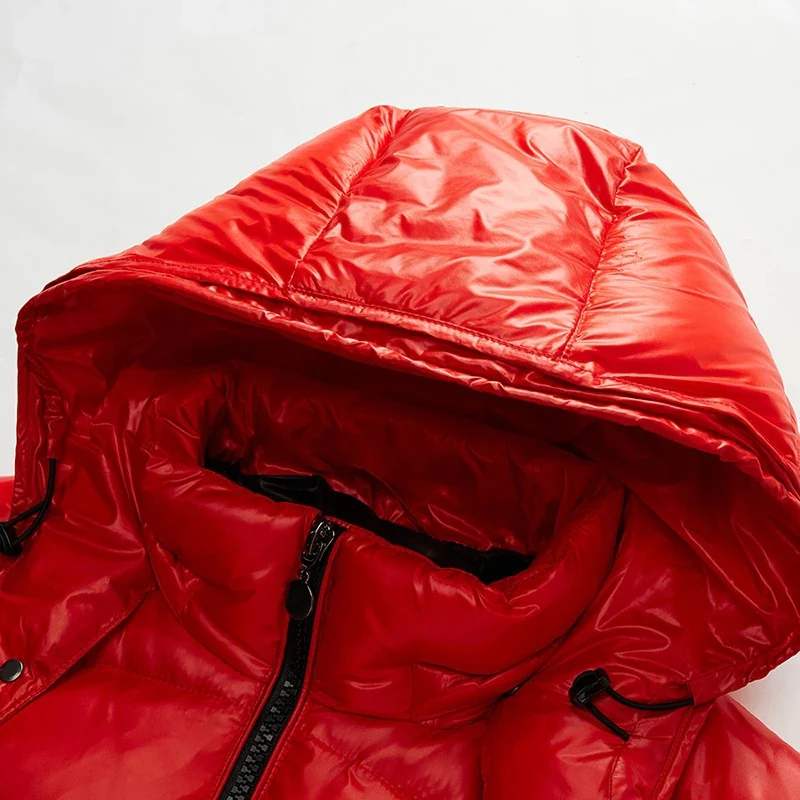 Insulated Men's Puffer Jacket – Detachable Hood, Glossy Shell - Image 5
