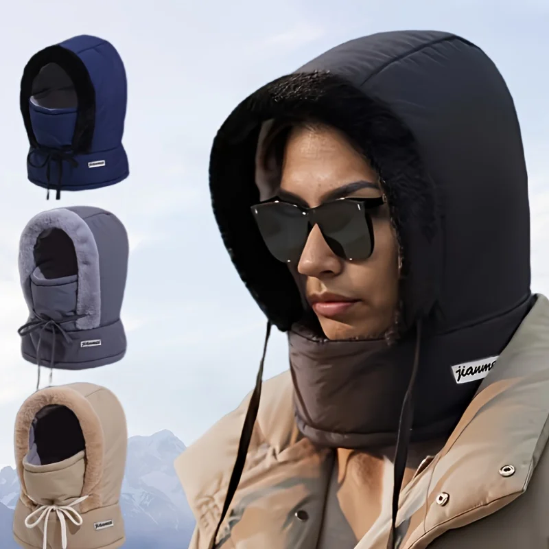Insulating Cozy Women's Balaclava Hood - Quilted Padded Faux-Fur Trim, Windproof For Winter Sports