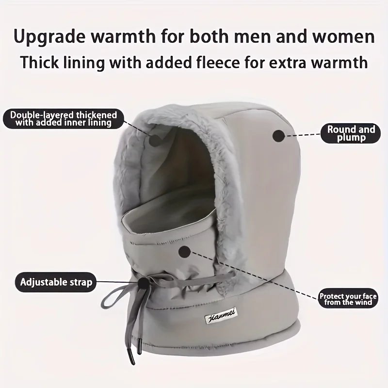 Insulating Cozy Women's Balaclava Hood - Quilted Padded Faux-Fur Trim, Windproof For Winter Sports - Image 2