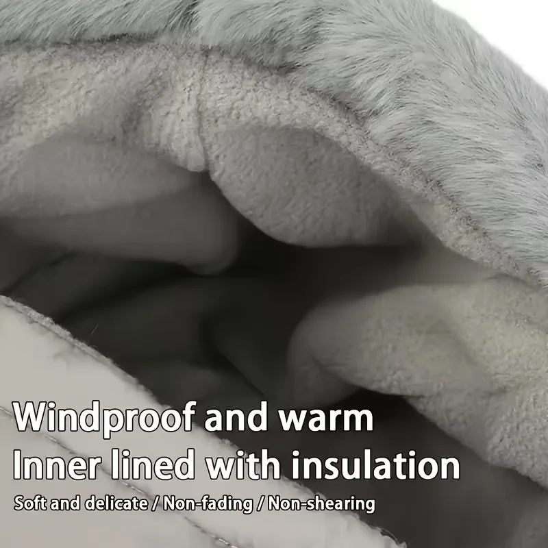 Insulating Cozy Women's Balaclava Hood - Quilted Padded Faux-Fur Trim, Windproof For Winter Sports - Image 3