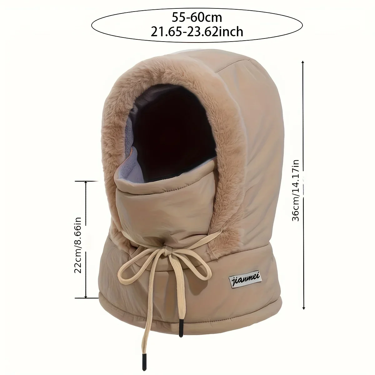 Insulating Cozy Women's Balaclava Hood - Quilted Padded Faux-Fur Trim, Windproof For Winter Sports - Image 4