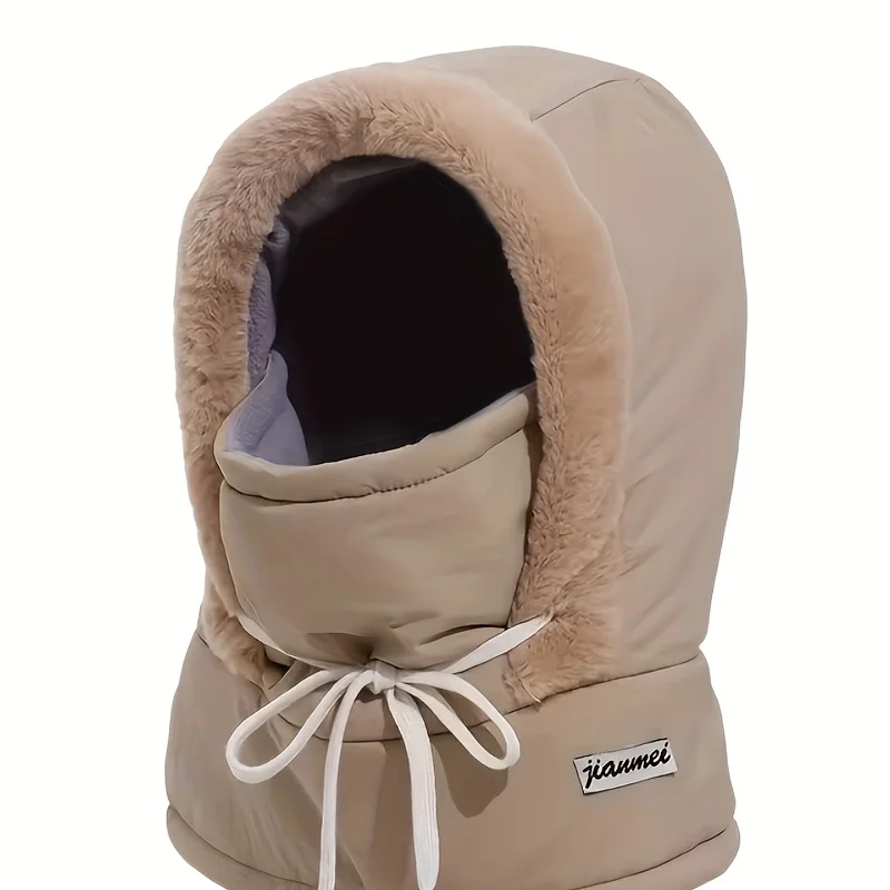 Insulating Cozy Women's Balaclava Hood - Quilted Padded Faux-Fur Trim, Windproof For Winter Sports - Image 7