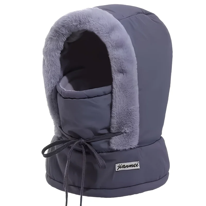 Insulating Cozy Women's Balaclava Hood - Quilted Padded Faux-Fur Trim, Windproof For Winter Sports - Image 8