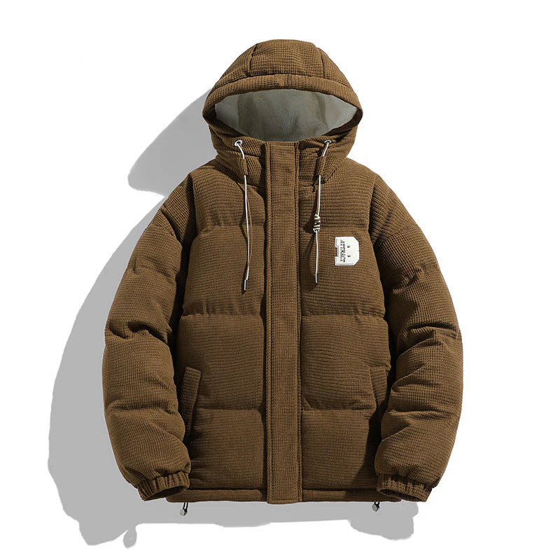 Insulating Men Puffer Jacket - Quilted Corduroy, Winter