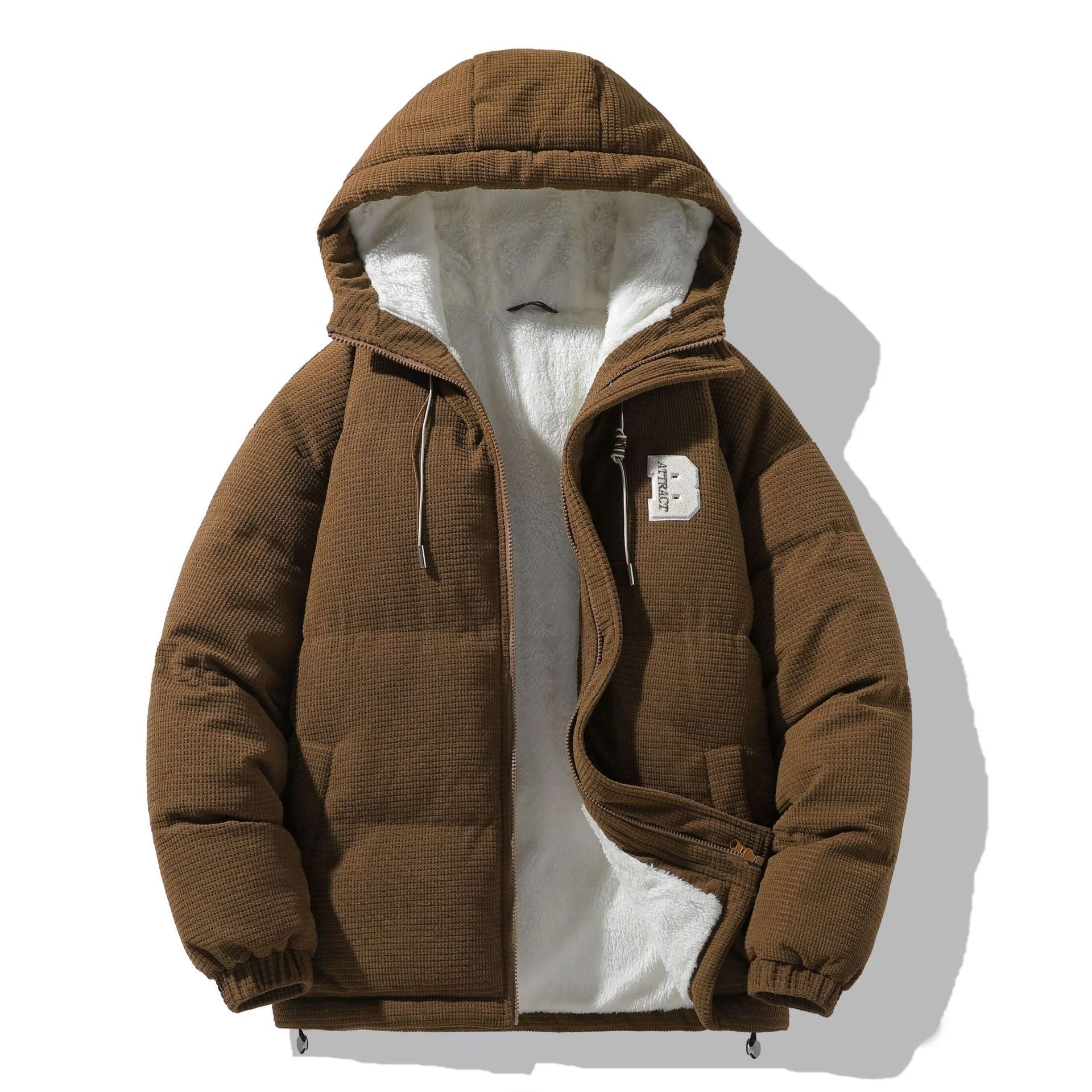 Insulating Men Puffer Jacket - Quilted Corduroy, Winter - Image 4