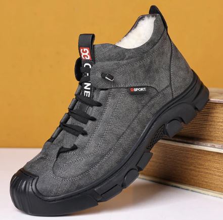 Insulating Men's Ankle Boots - Lace-Up Leather, For Winter - Image 2
