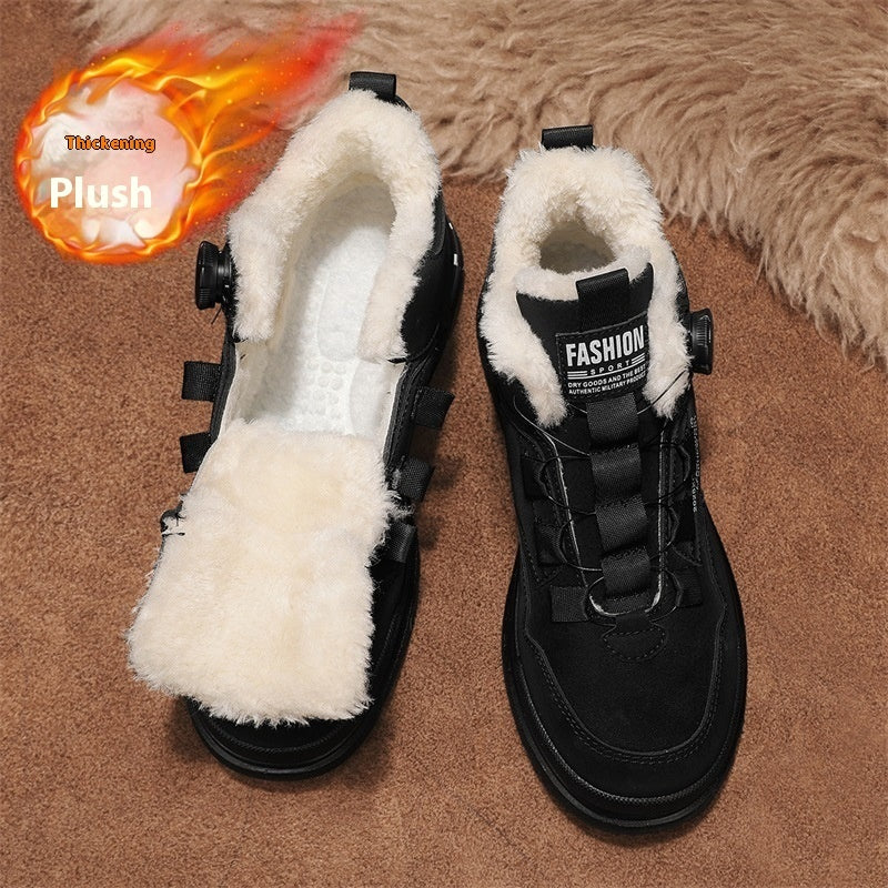 Insulating Men’s Casual Shoes - Chunky Ankle, Leather, Warm - Image 2