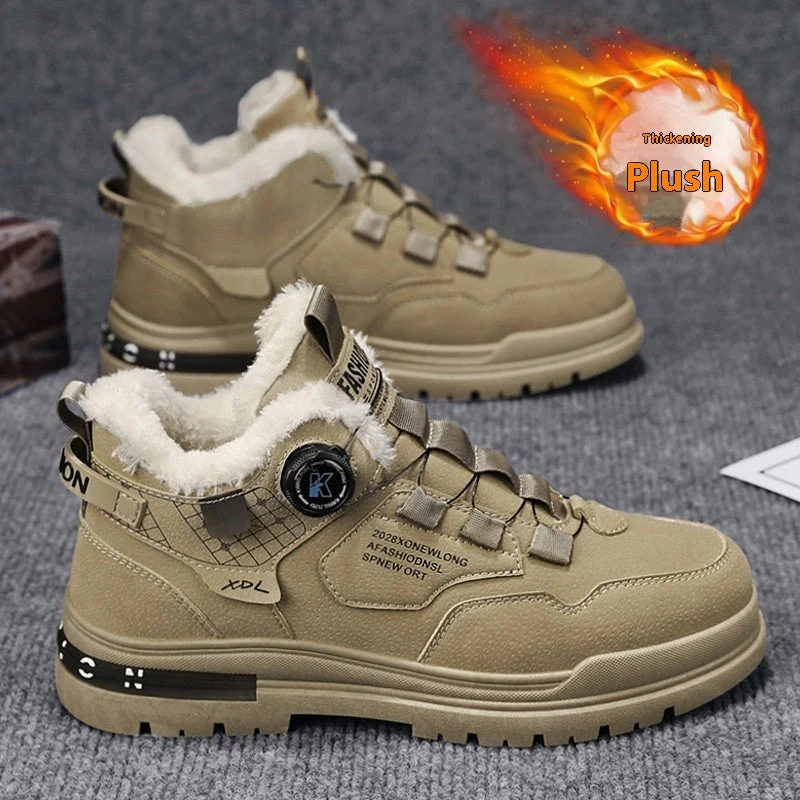 Insulating Men’s Casual Shoes - Chunky Ankle, Leather, Warm - Image 6