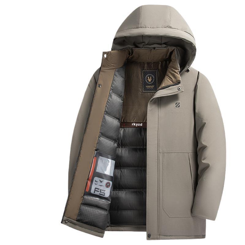 Insulating Men’s Down Parka - Hooded Corduroy, Winter Ready - Image 3